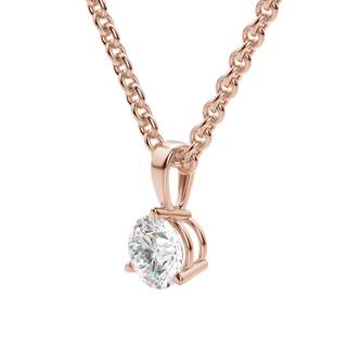 0.50 CT Round Solitaire CVD F/VS Diamond Necklace 18