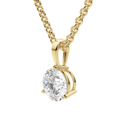 0.25 CT- 0.75 CT Round Solitaire CVD F/VS Diamond Necklace 12