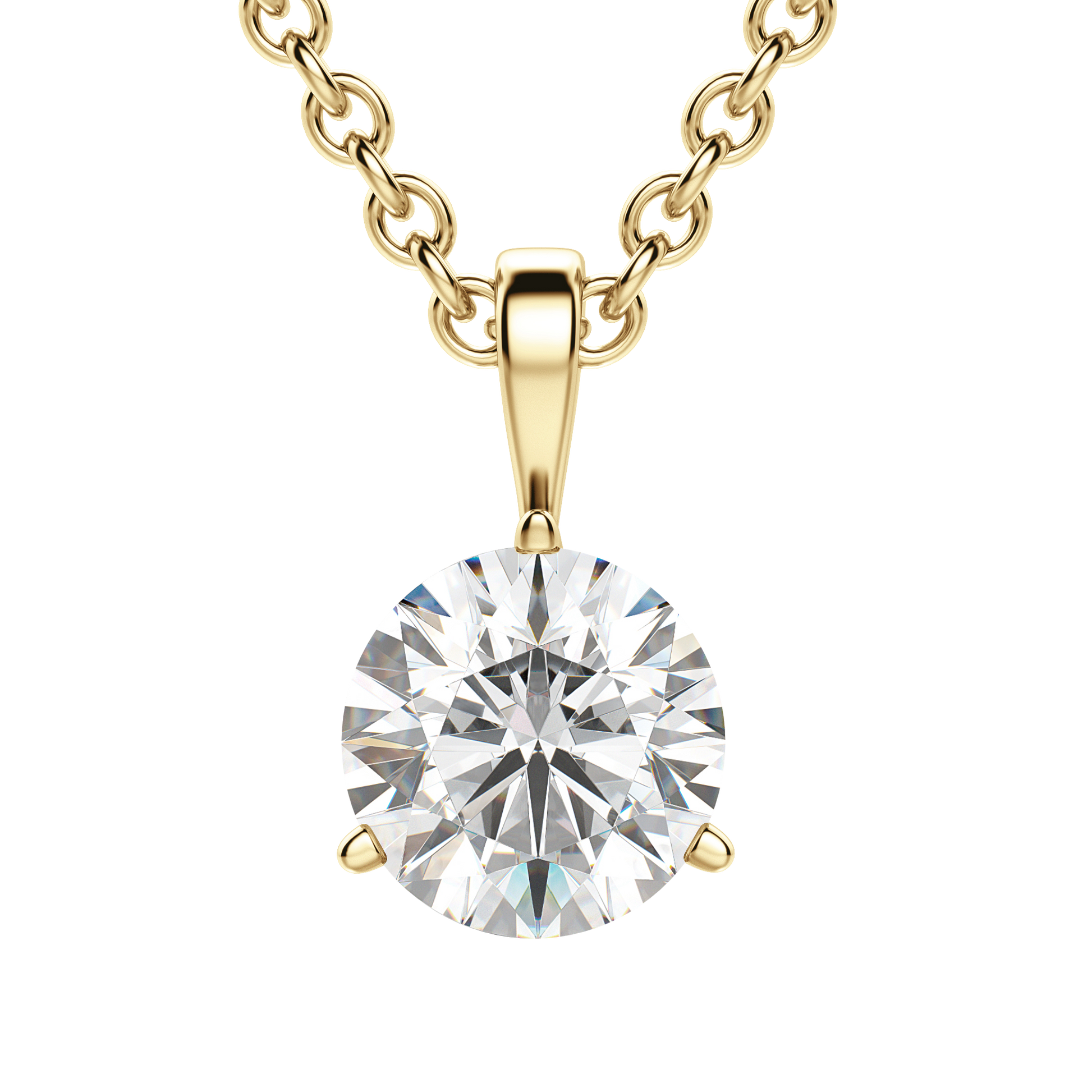 0.25 CT- 0.75 CT Round Solitaire CVD F/VS Diamond Necklace 7