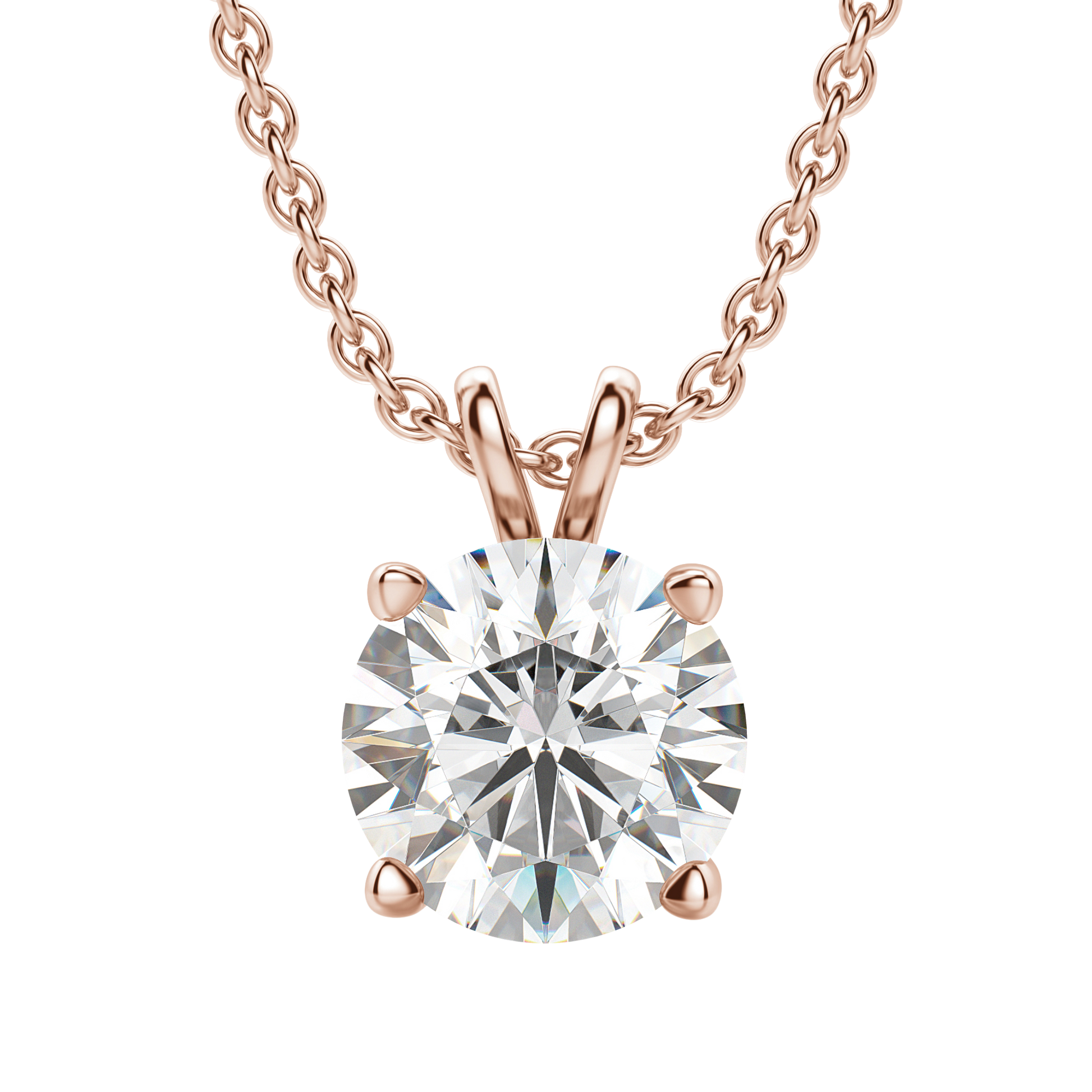 0.25 CT-1.0 CT Round Solitaire CVD F/VS Diamond Necklace 13