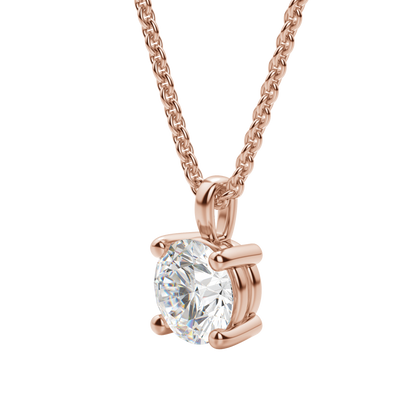 0.25 CT-0.75 CT Round Solitaire CVD F/VS Diamond Necklace 13