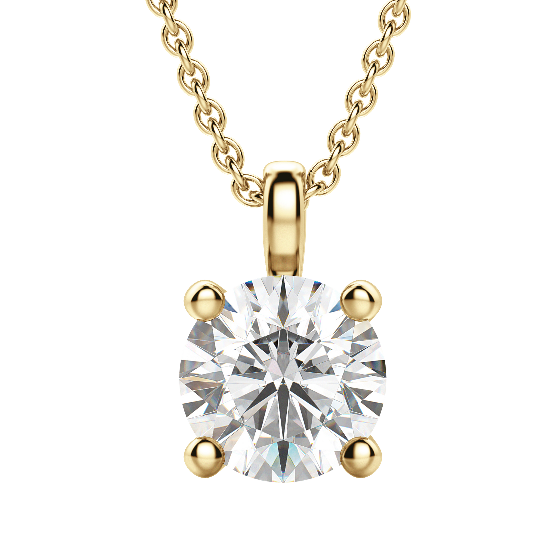 0.25 CT-0.75 CT Round Solitaire CVD F/VS Diamond Necklace 7