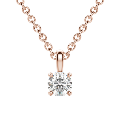 0.25 CT-0.75 CT Round Solitaire CVD F/VS Diamond Necklace 22