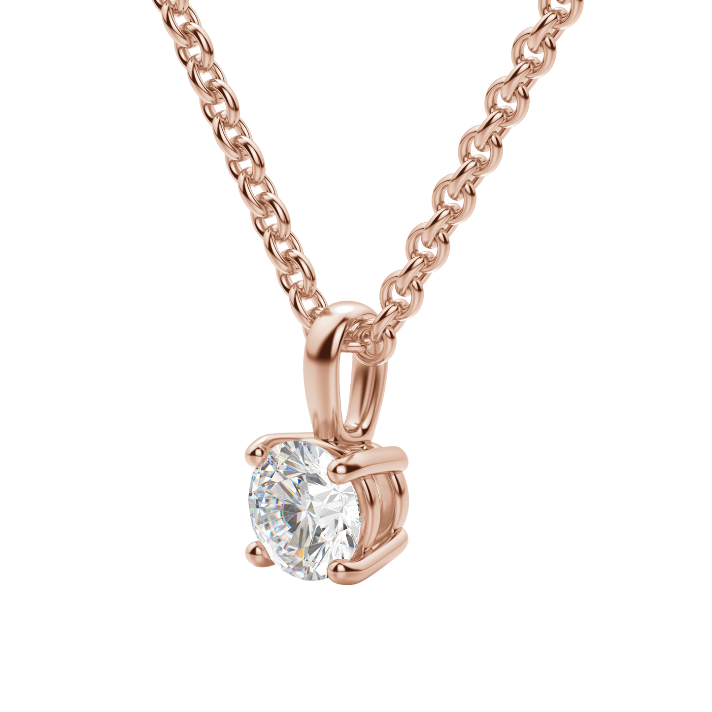 0.25 CT-0.75 CT Round Solitaire CVD F/VS Diamond Necklace 27