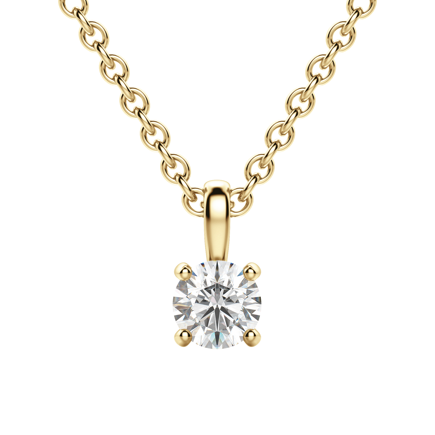 0.25 CT-0.75 CT Round Solitaire CVD F/VS Diamond Necklace 6