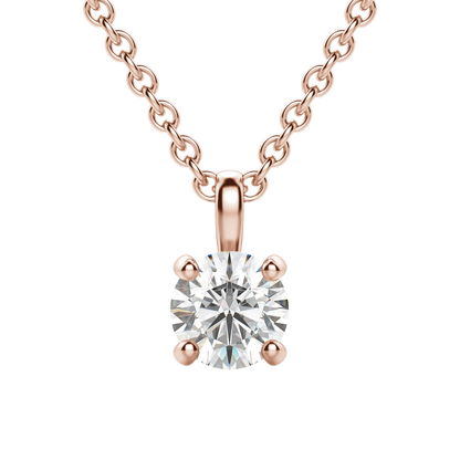 0.25 CT-0.75 CT Round Solitaire CVD F/VS Diamond Necklace 23