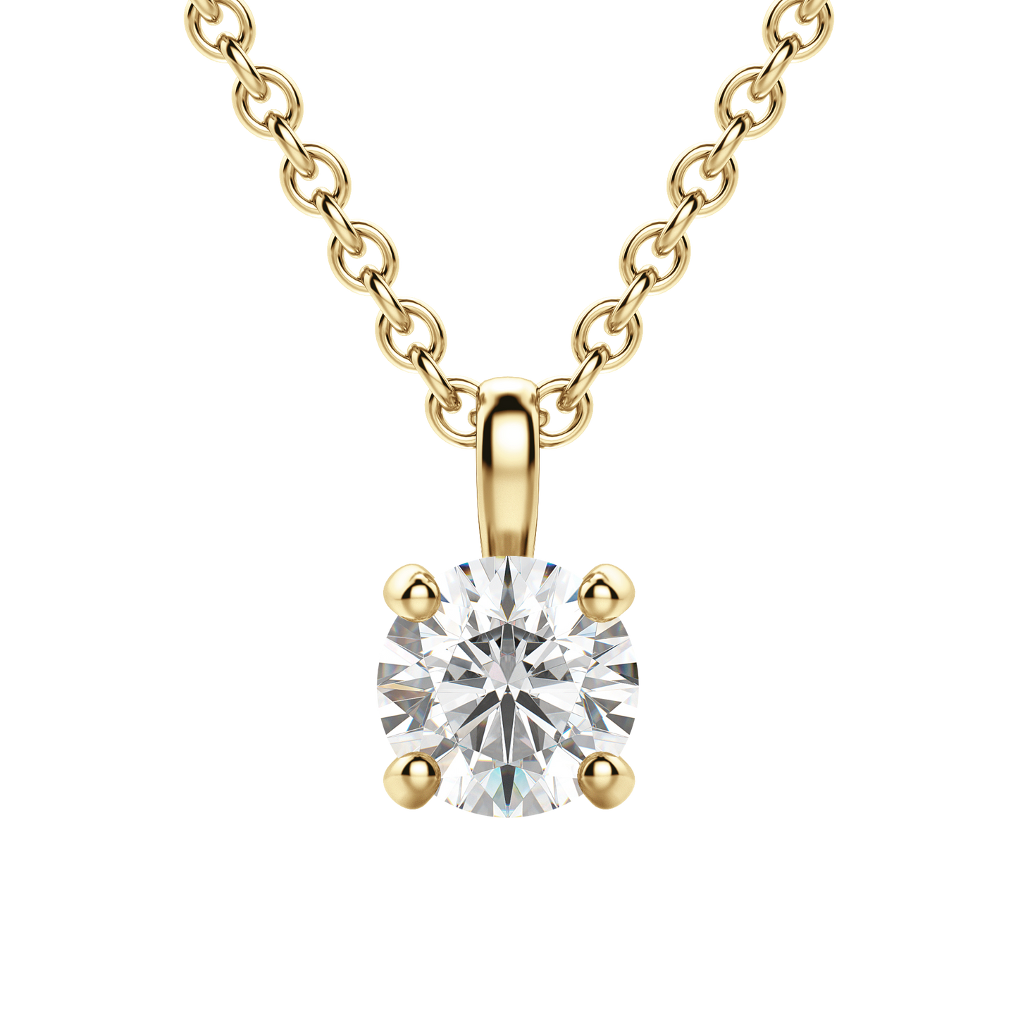 0.25 CT-0.75 CT Round Solitaire CVD F/VS Diamond Necklace 29