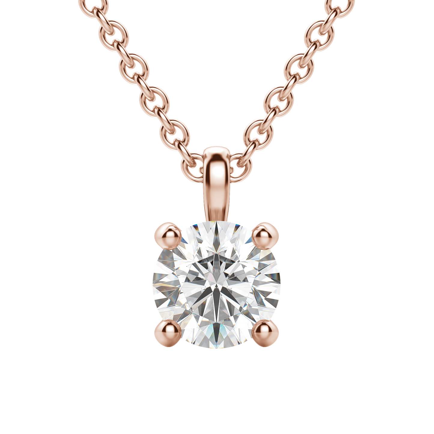 0.25 CT-0.75 CT Round Solitaire CVD F/VS Diamond Necklace 17