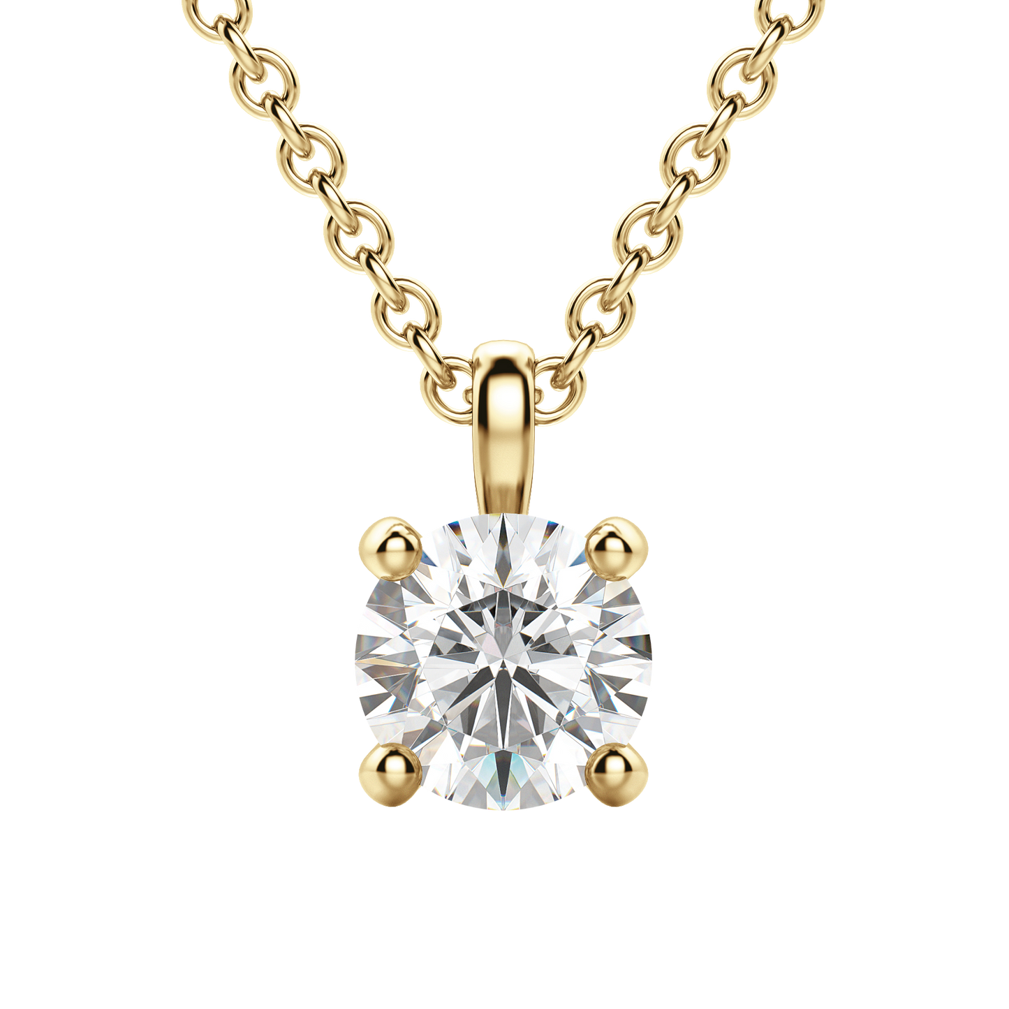 0.25 CT-0.75 CT Round Solitaire CVD F/VS Diamond Necklace 25