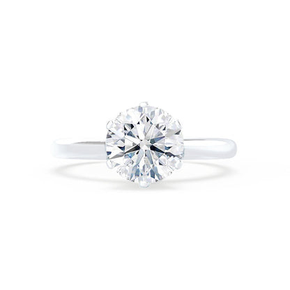 1.50 CT Round Shaped Moissanite Solitaire Style Engagement Ring 9