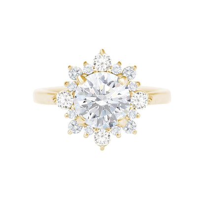 1.5 CT Round Halo CVD F/VS1 Diamond Engagement Ring 4