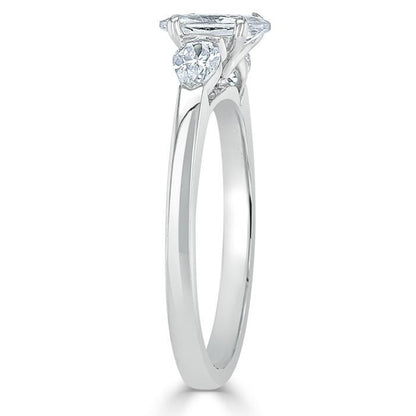 0.75 CT Oval Cut Three Stone Moissanite Engagement Ring 3