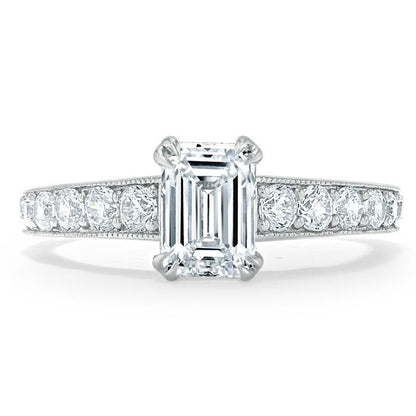 0.75 CT Emerald Cut Solitaire Moissanite Engagement Ring 1