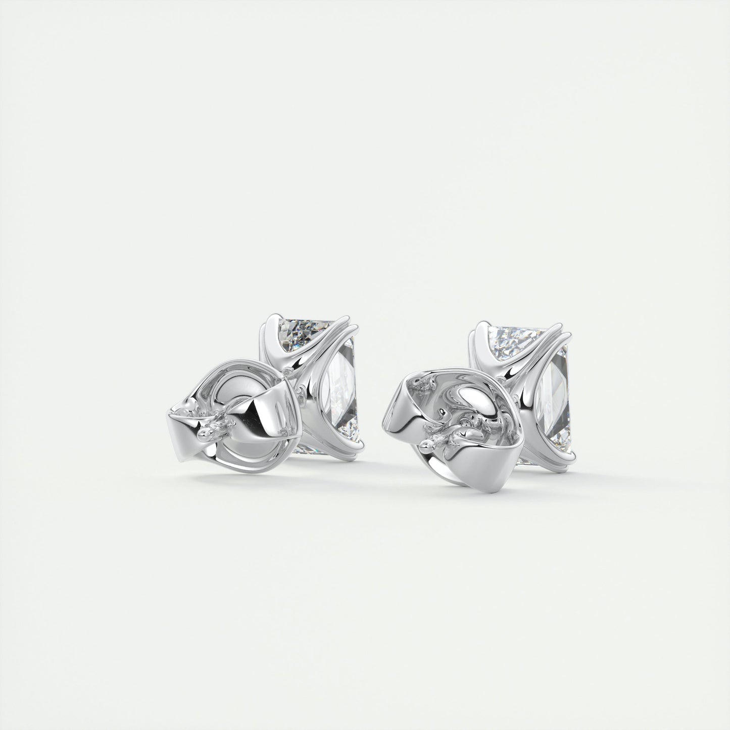 1.0 CT Emerald Solitaire CVD G/VS Diamond Earrings 3