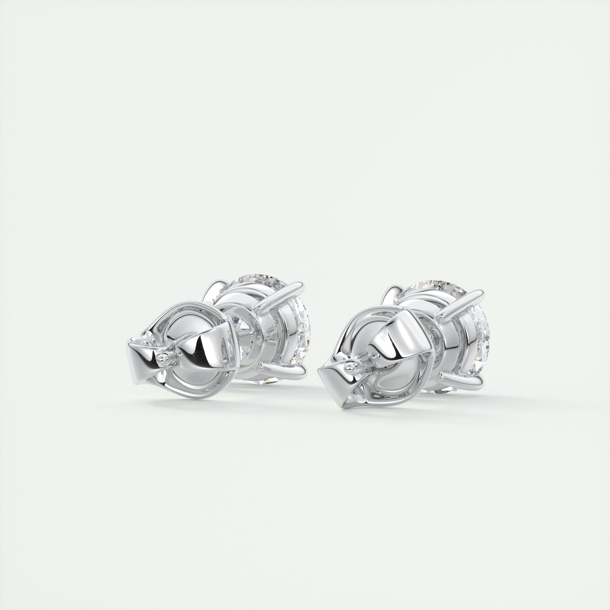 1.0 CT Round Solitaire CVD G/VS Diamond Earrings 1