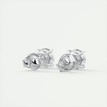 1.0 CT Round Solitaire CVD G/VS Diamond Earrings 1