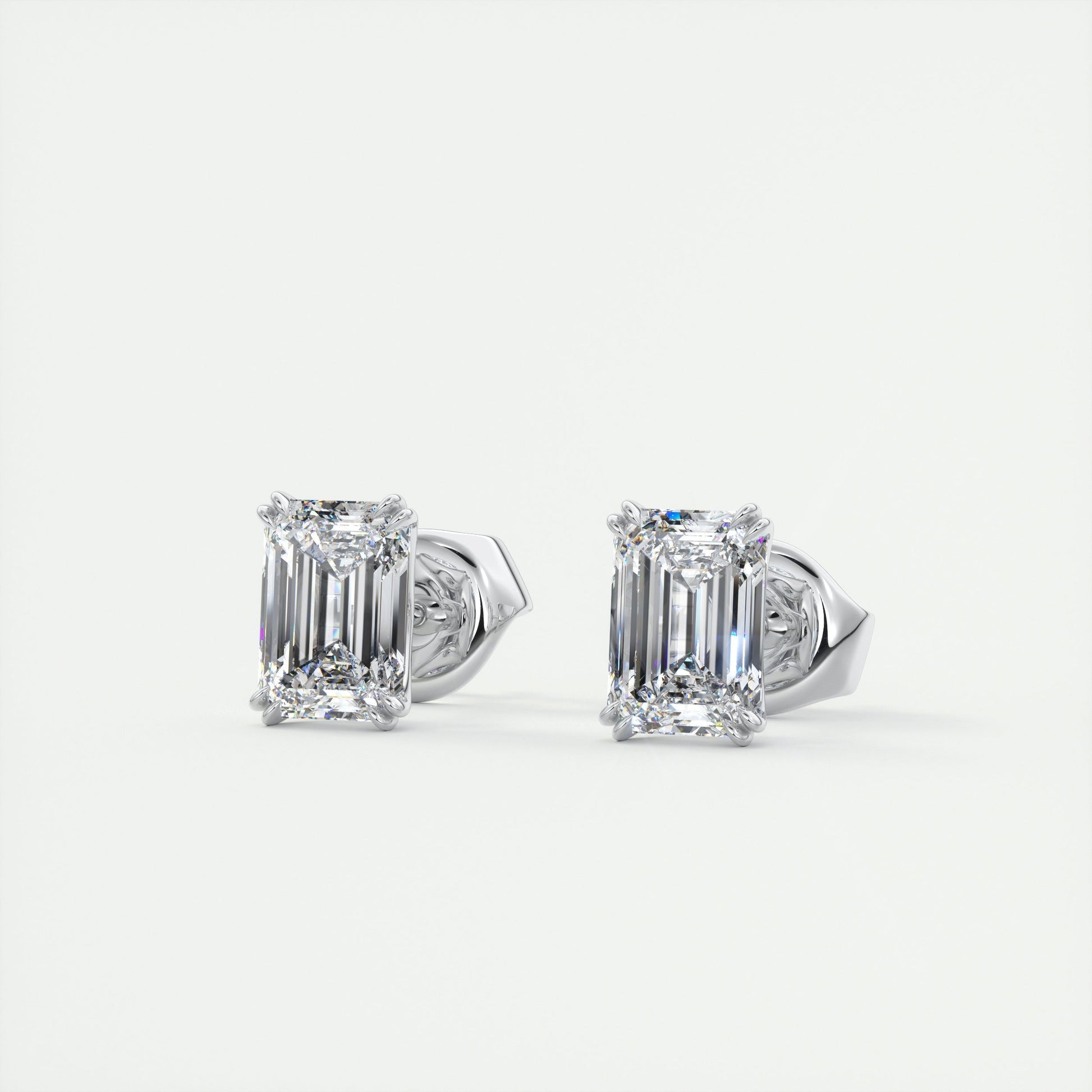 1.0 CT Emerald Solitaire CVD G/VS Diamond Earrings 2