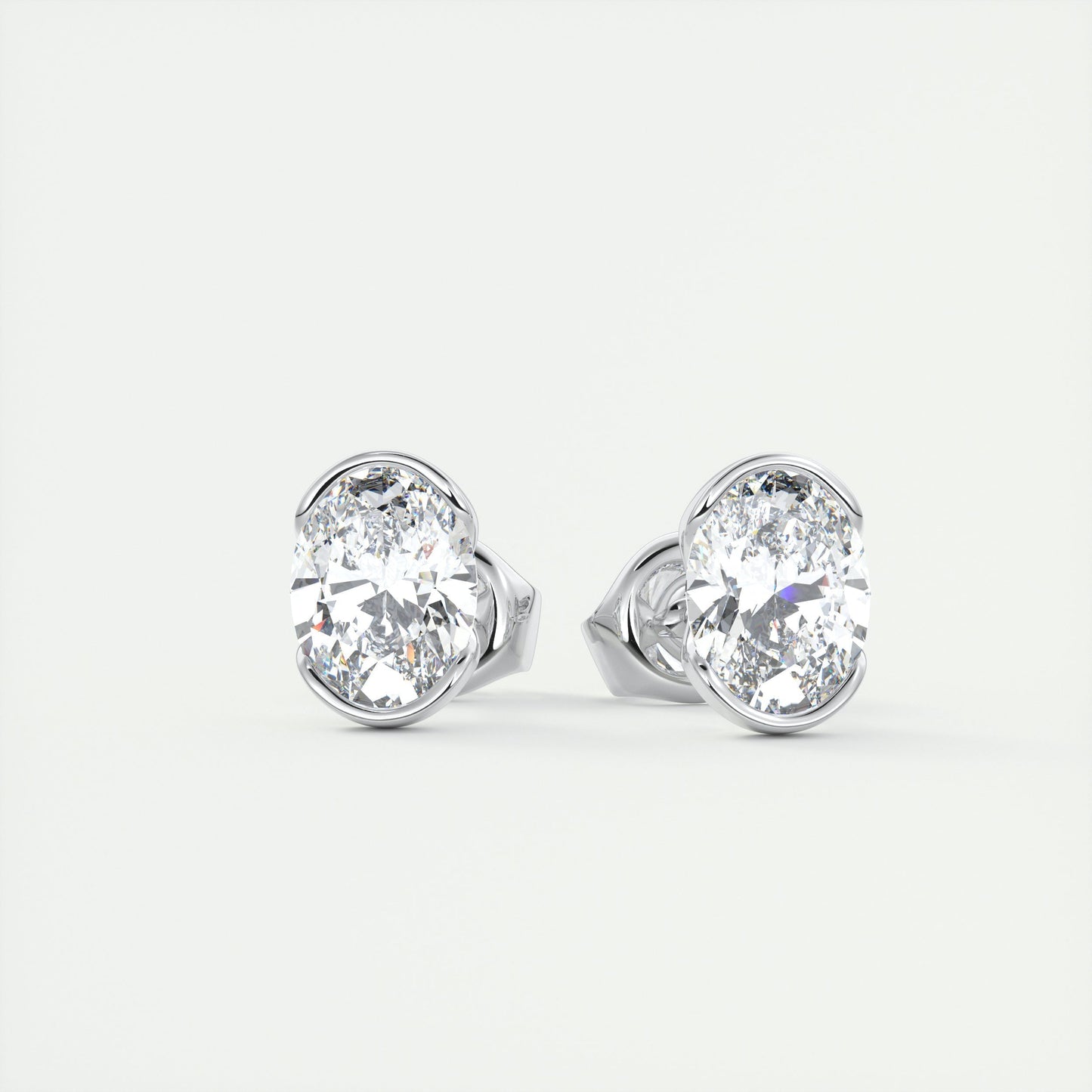 1.0 CT Oval Solitaire CVD G/VS Diamond Earrings 1