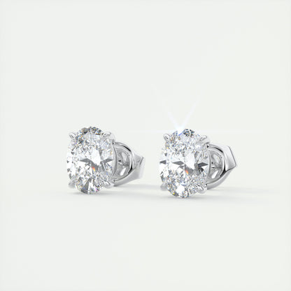 1.0 CT Oval Solitaire CVD G/VS Diamond Earrings 2