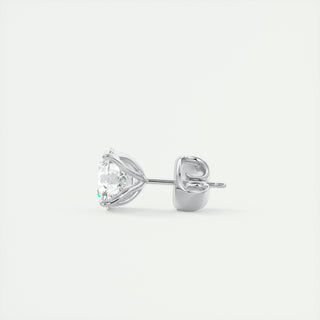 1.0 CT Round Solitaire CVD G/VS Diamond Earrings 4