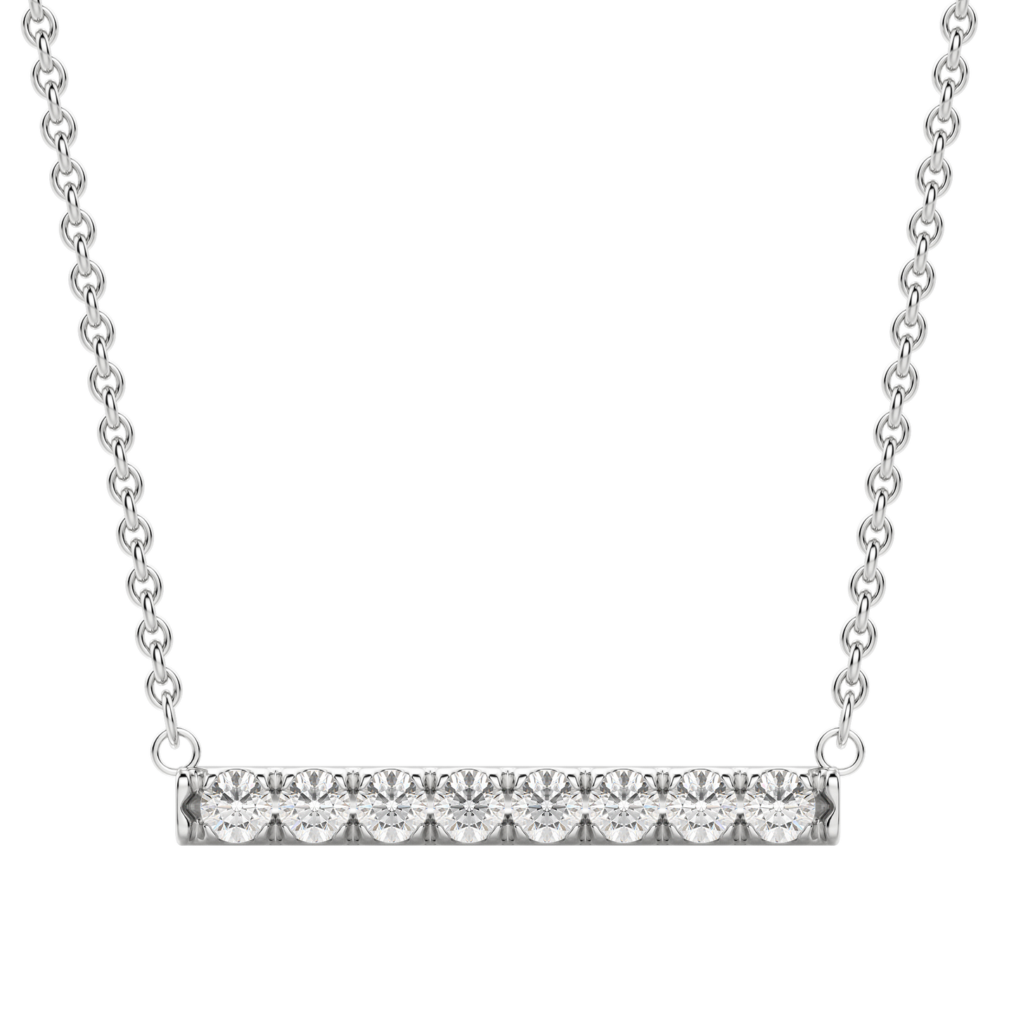 0.24 CT Round Cut Bar Necklace Moissanite Diamond Necklace 2