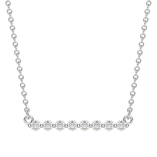 0.24 CT Round Cut Shared Prong Bar Necklace Moissanite Diamond Necklace 4