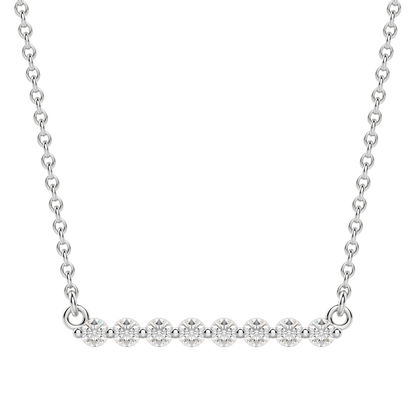 0.24 CT Round Cut Shared Prong Bar Necklace Moissanite Diamond Necklace 4