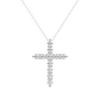 0.17 CT Round Cut Cross Pendant Moissanite Diamond Necklace 3