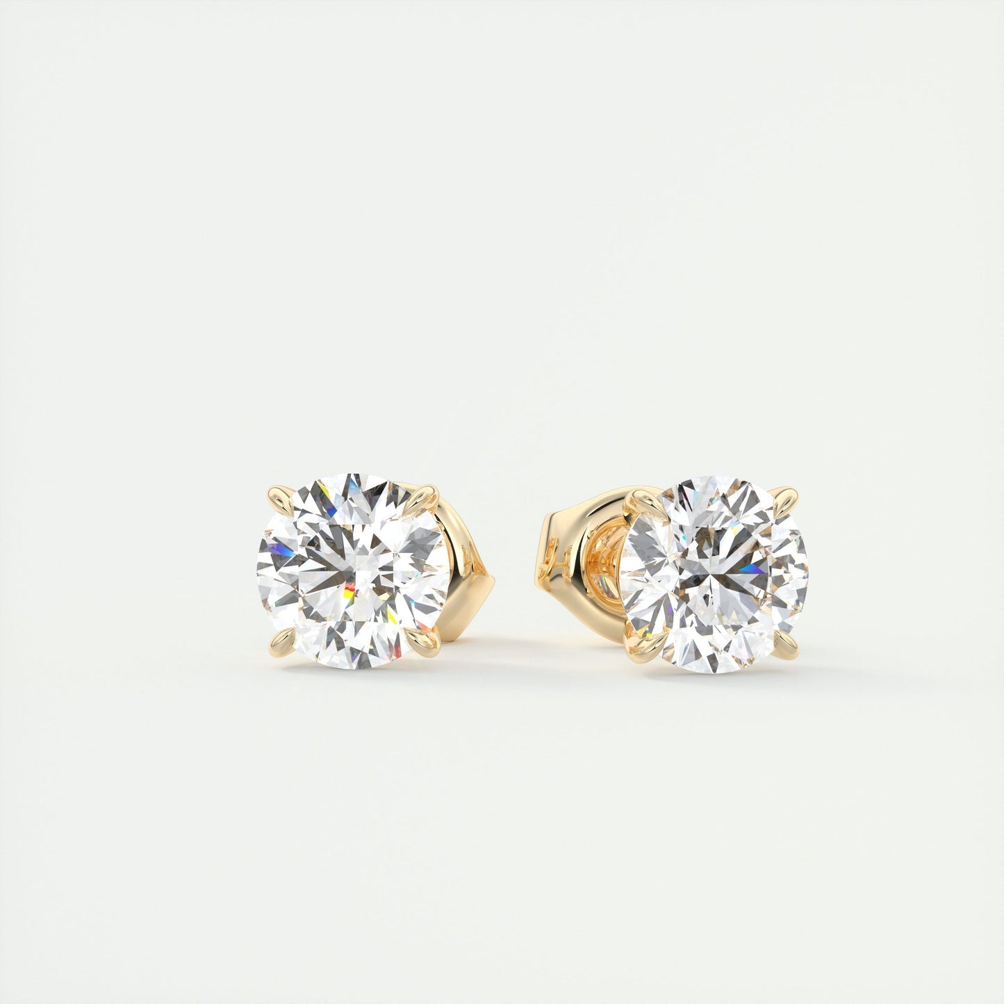 1.0 CT Round Solitaire CVD G/VS Diamond Earrings 2