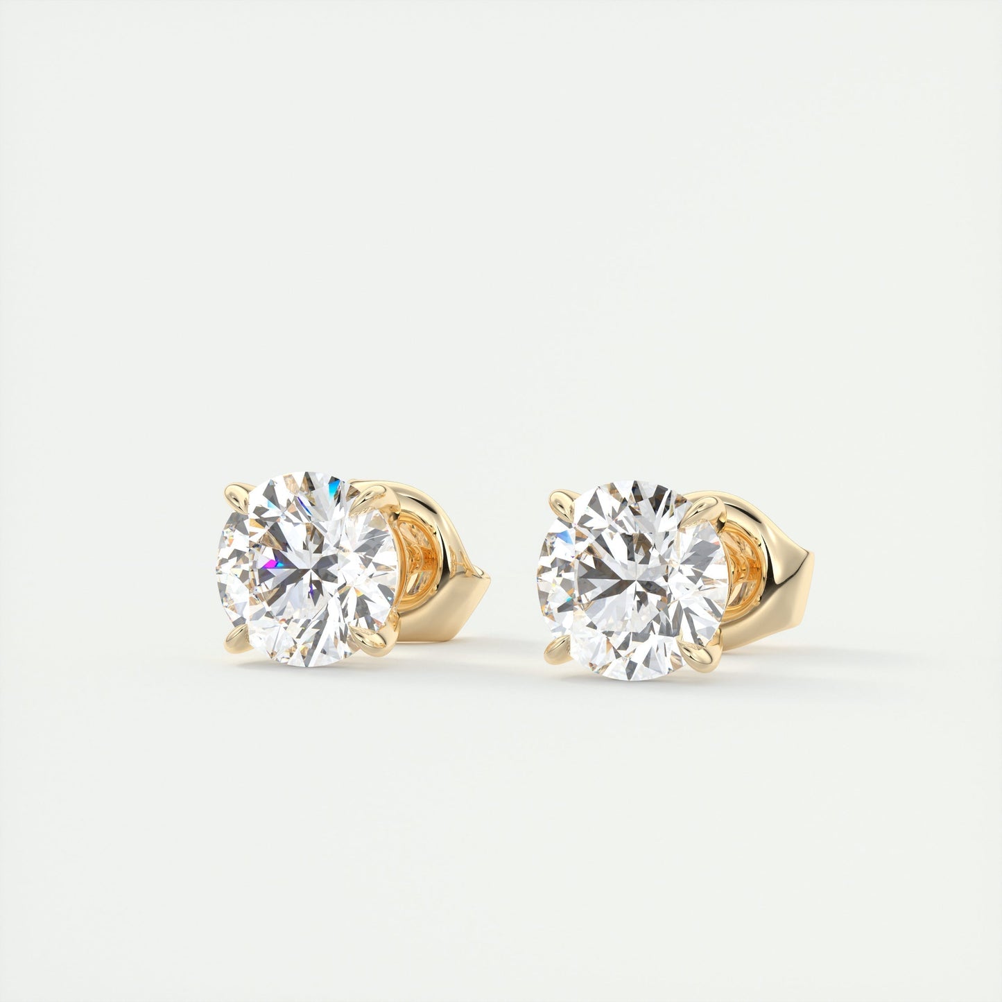 1.0 CT Round Solitaire CVD G/VS Diamond Earrings 3