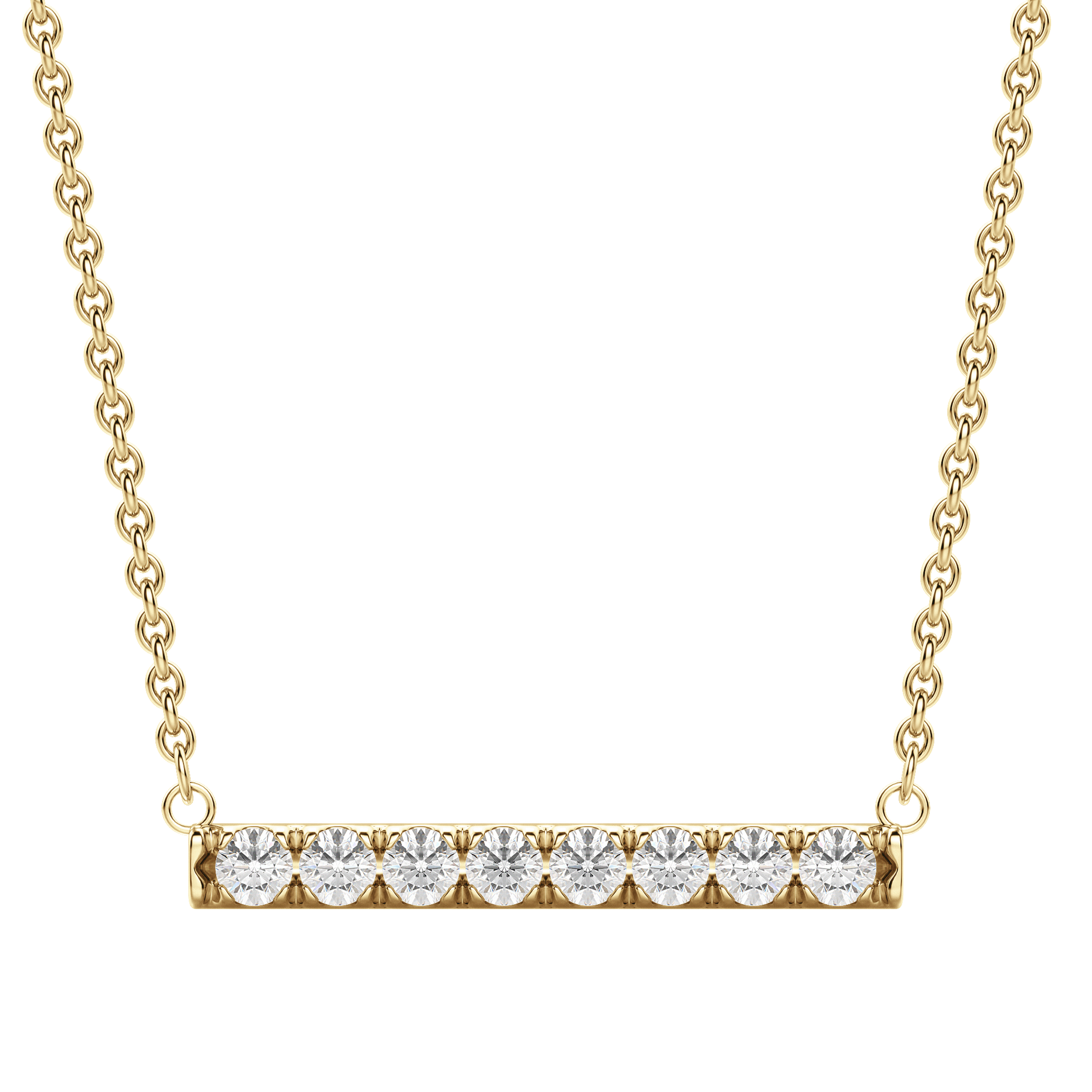 0.24 CT Round Cut Bar Necklace Moissanite Diamond Necklace 4