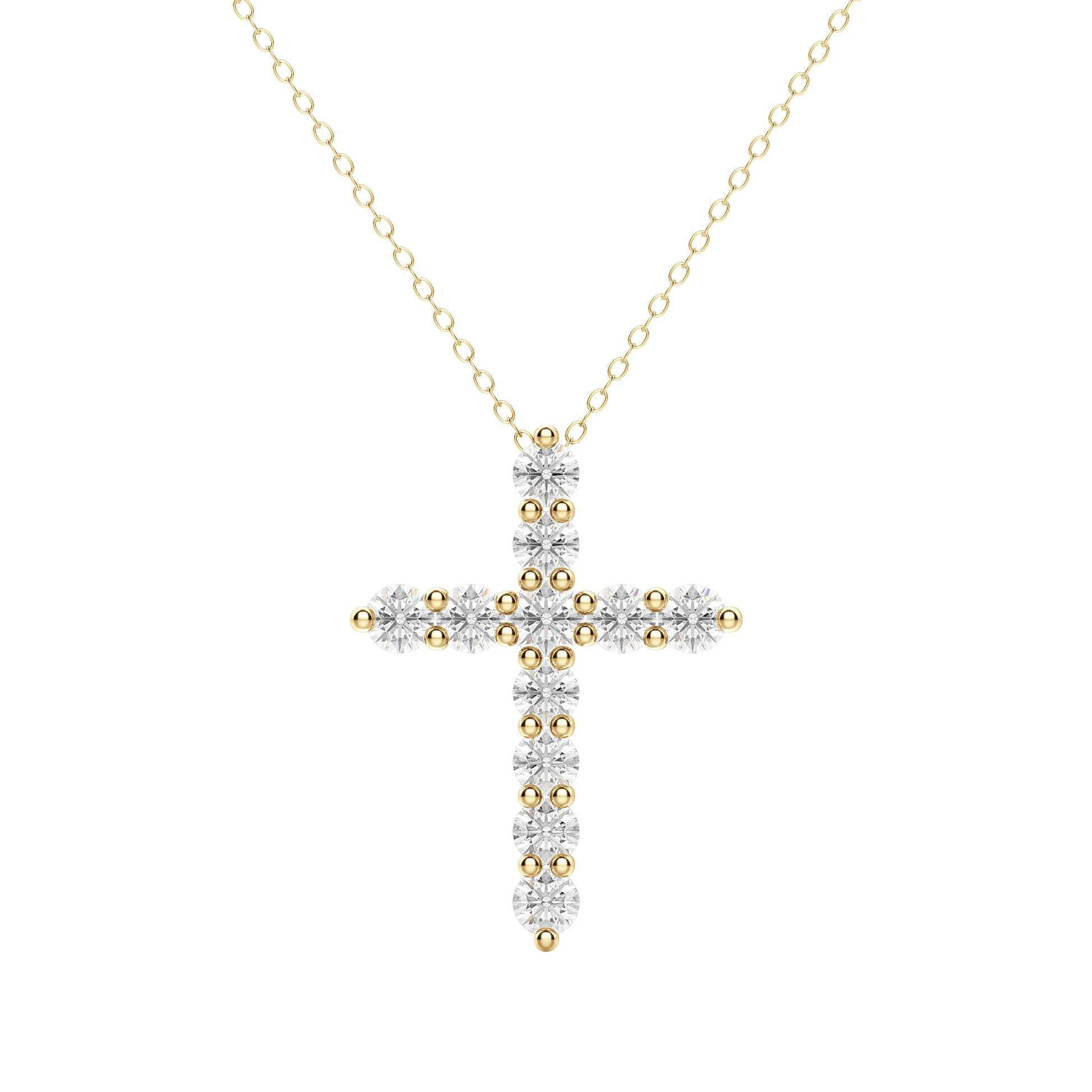 0.17 CT Round Cut Cross Pendant Moissanite Diamond Necklace 5