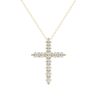0.17 CT Round Cut Cross Pendant Moissanite Diamond Necklace 5