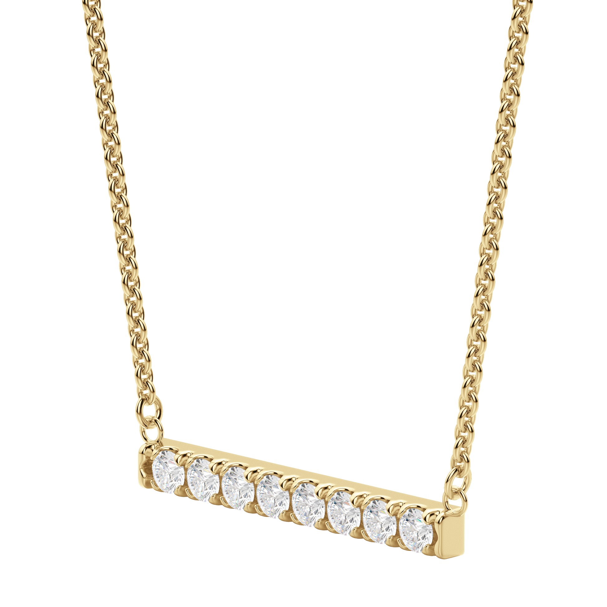 0.24 CT Round Cut Bar Necklace Moissanite Diamond Necklace 5